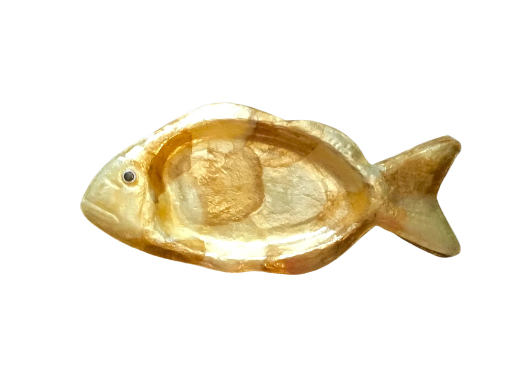 mother of pearl fish dish, s/4