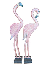 Load image into Gallery viewer, pair vintage wood flamingos
