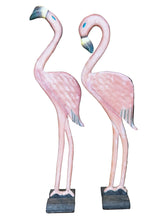 Load image into Gallery viewer, pair vintage wood flamingos