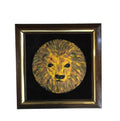 framed enamel lion head