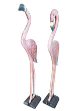 Load image into Gallery viewer, pair vintage wood flamingos