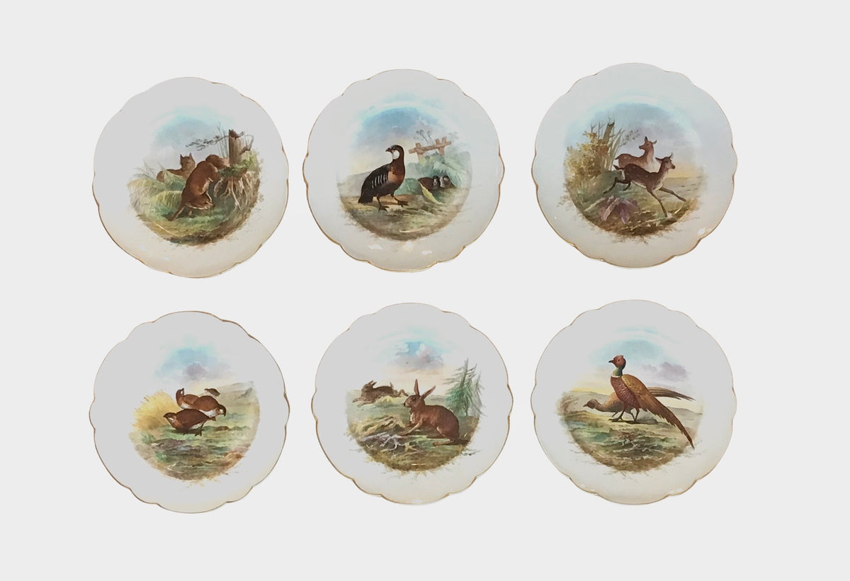 woodland creatures china plates, set/6