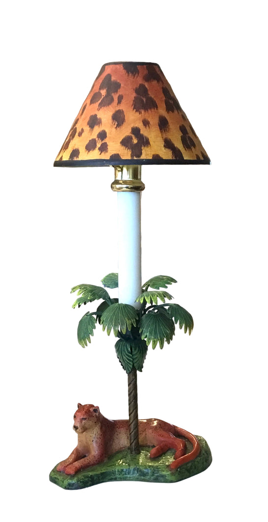 lion and palm candle holder
