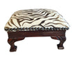 small stenciled zebra footstool