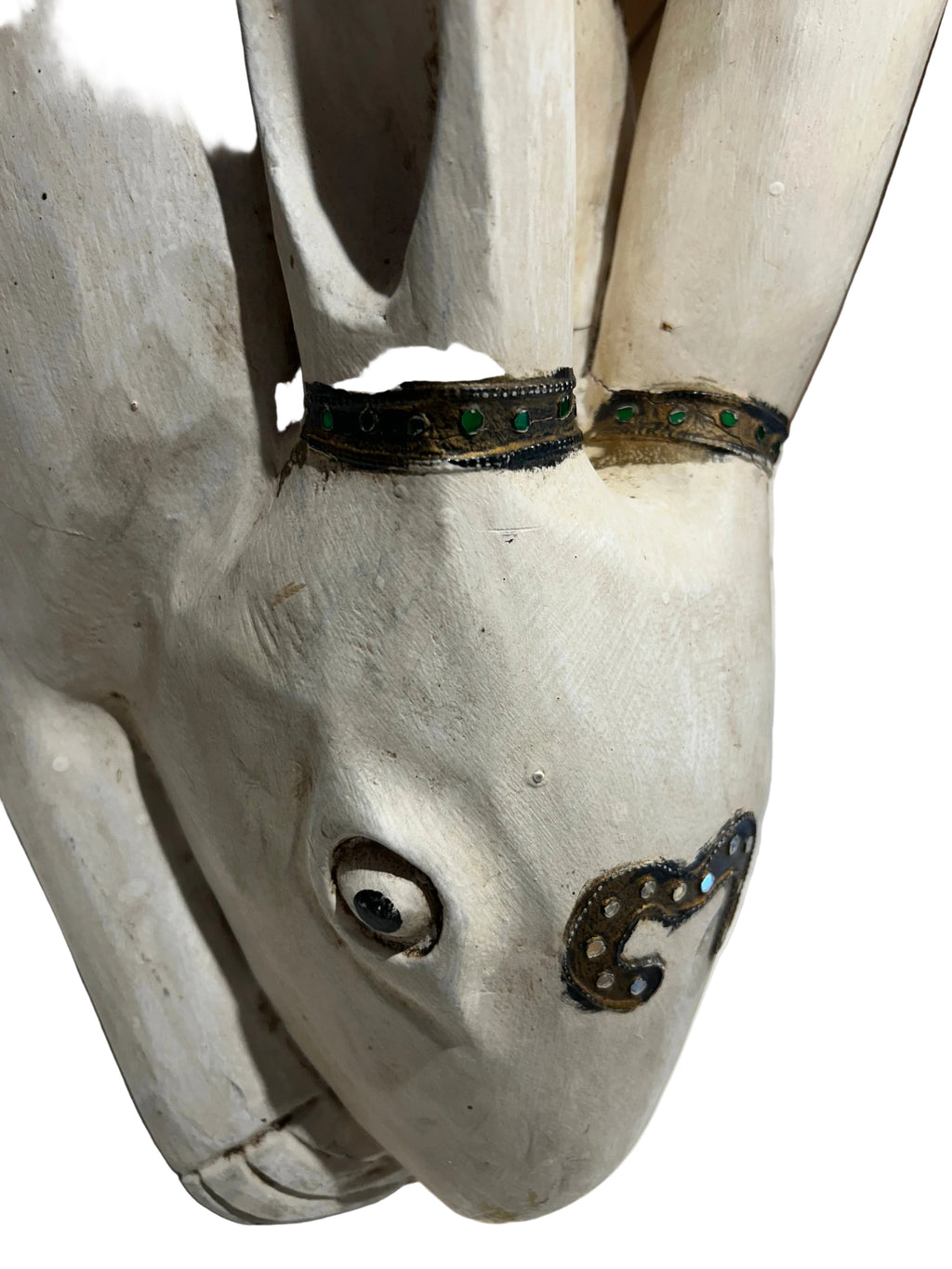 hand-carved wooden rabbit