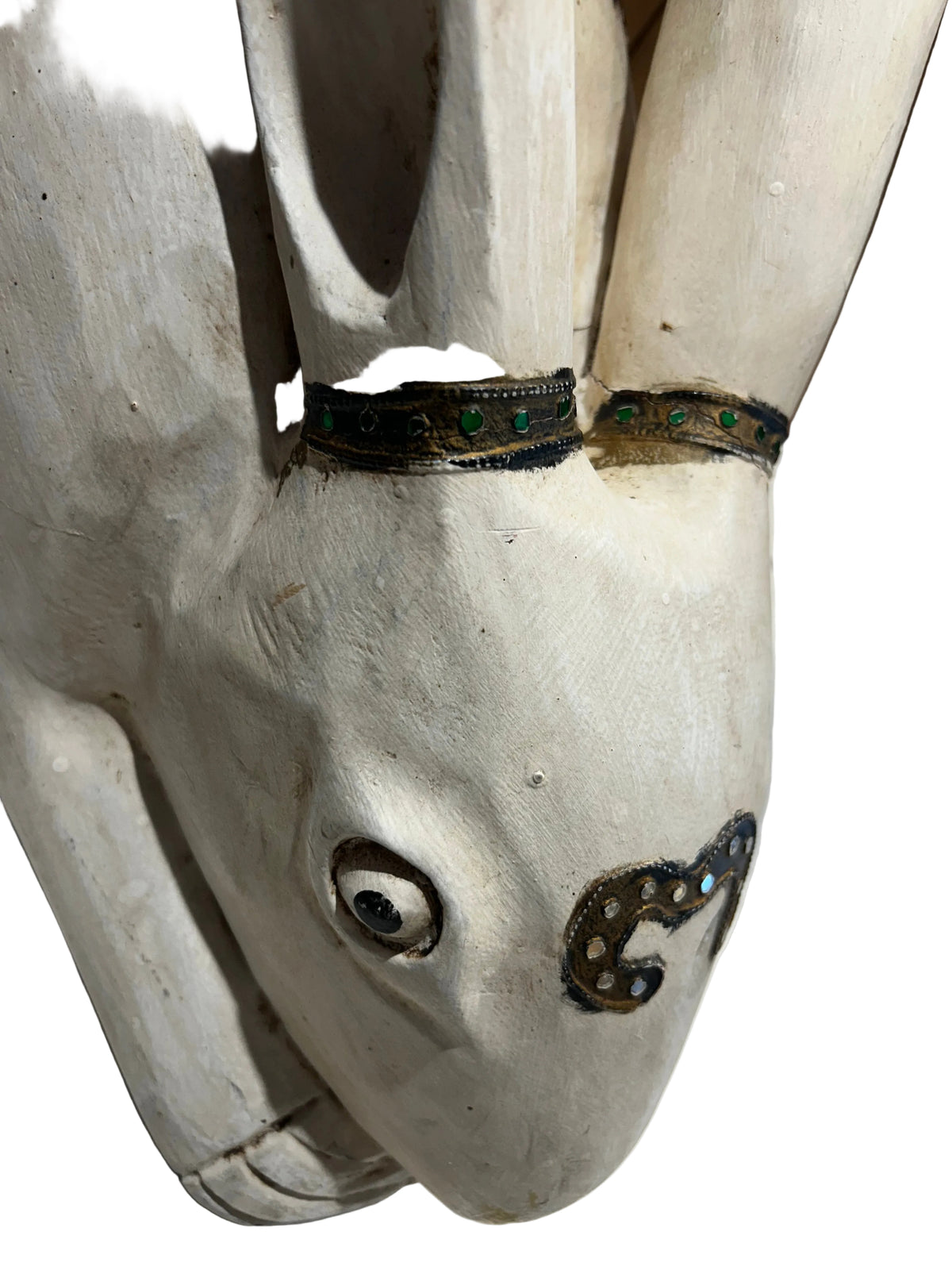 hand-carved wooden rabbit