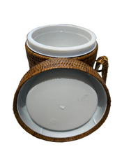 Load image into Gallery viewer, vintage rattan wickered ice bucket