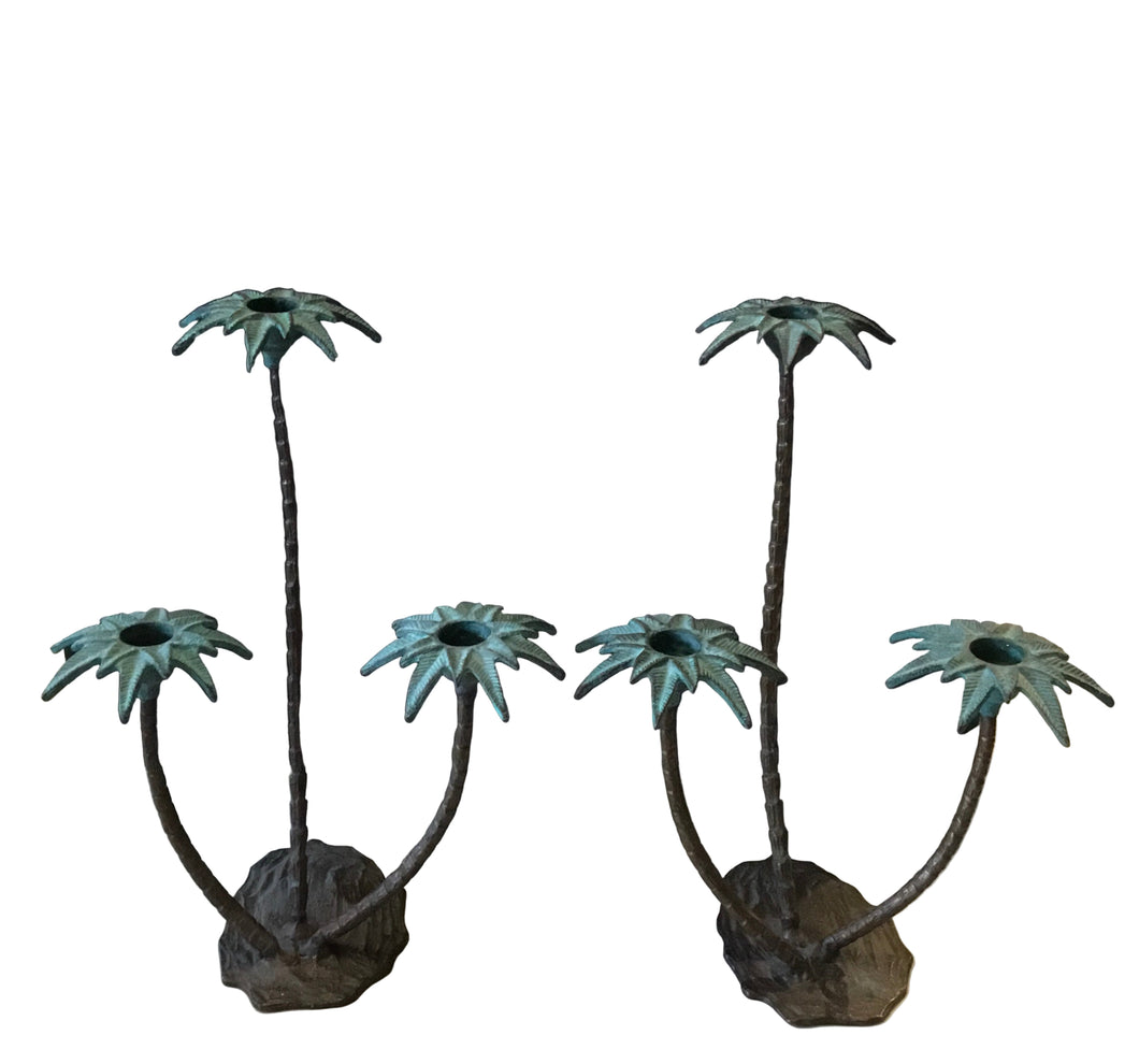 palm tree candle holders