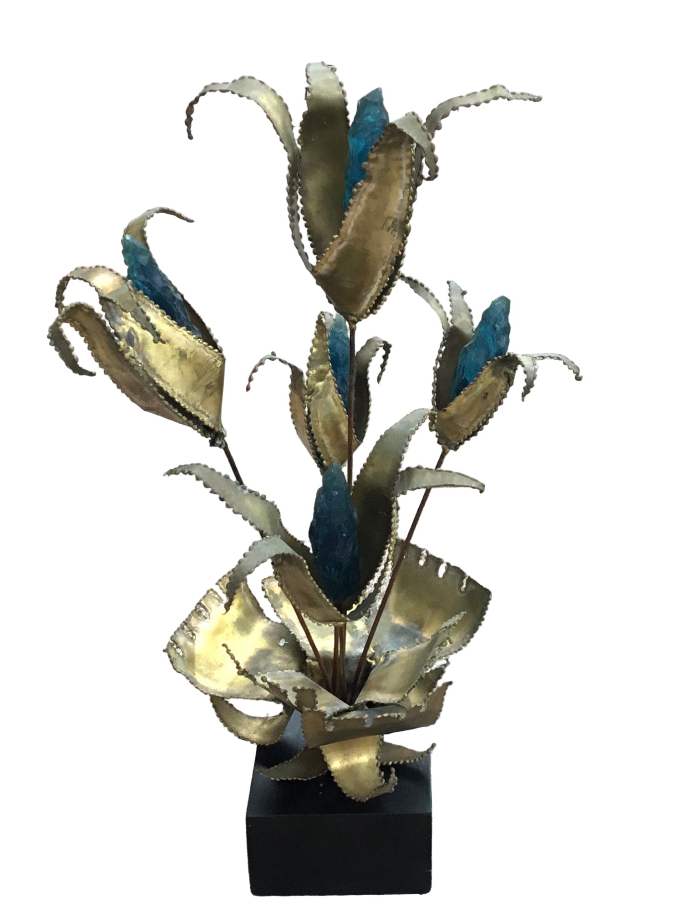 brass floral sculpture