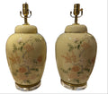 pair vintage chinoiserie-style ginger jar table lamps