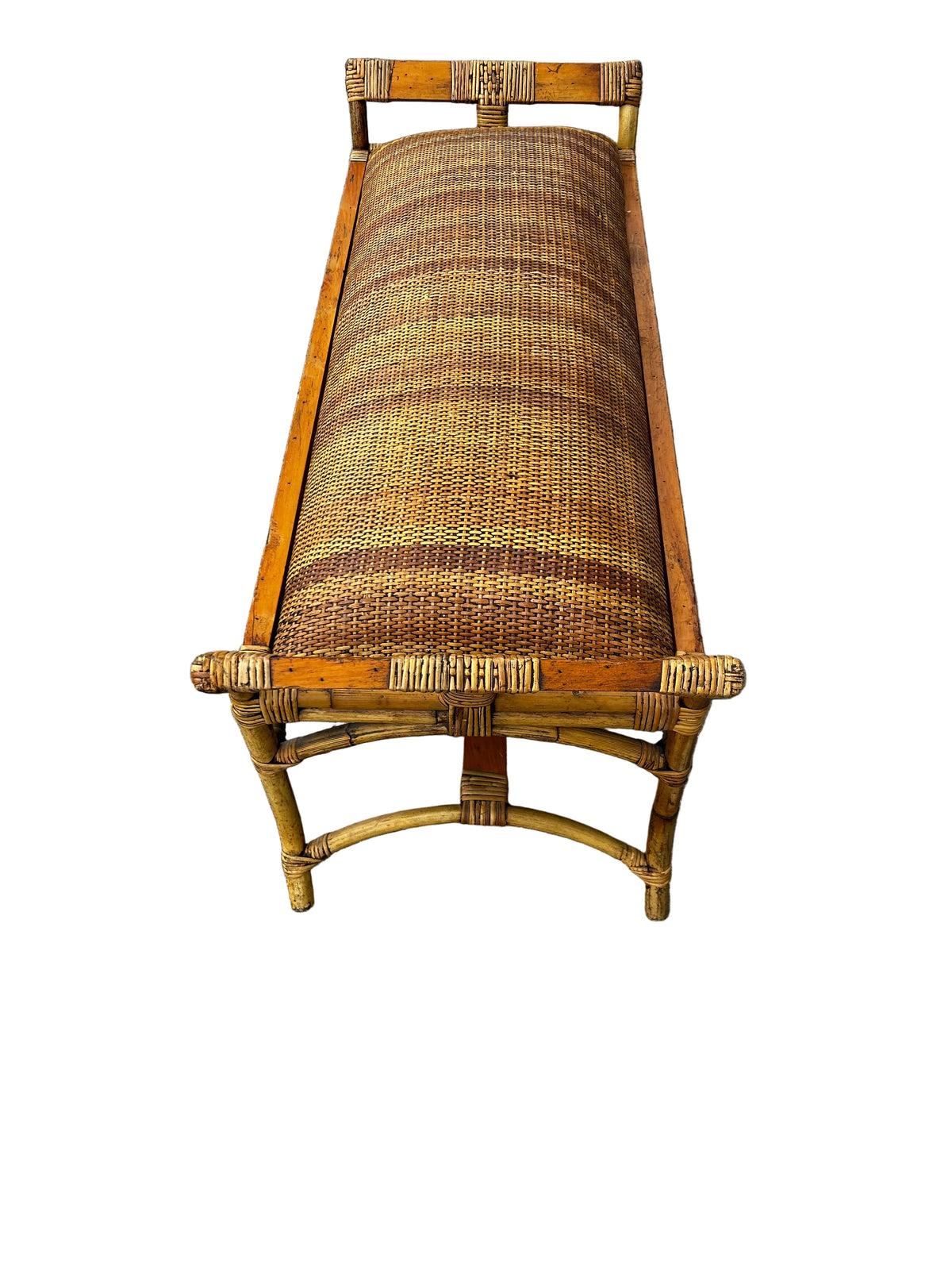 vintage bamboo bench
