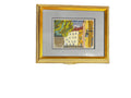 gold framed needle point art