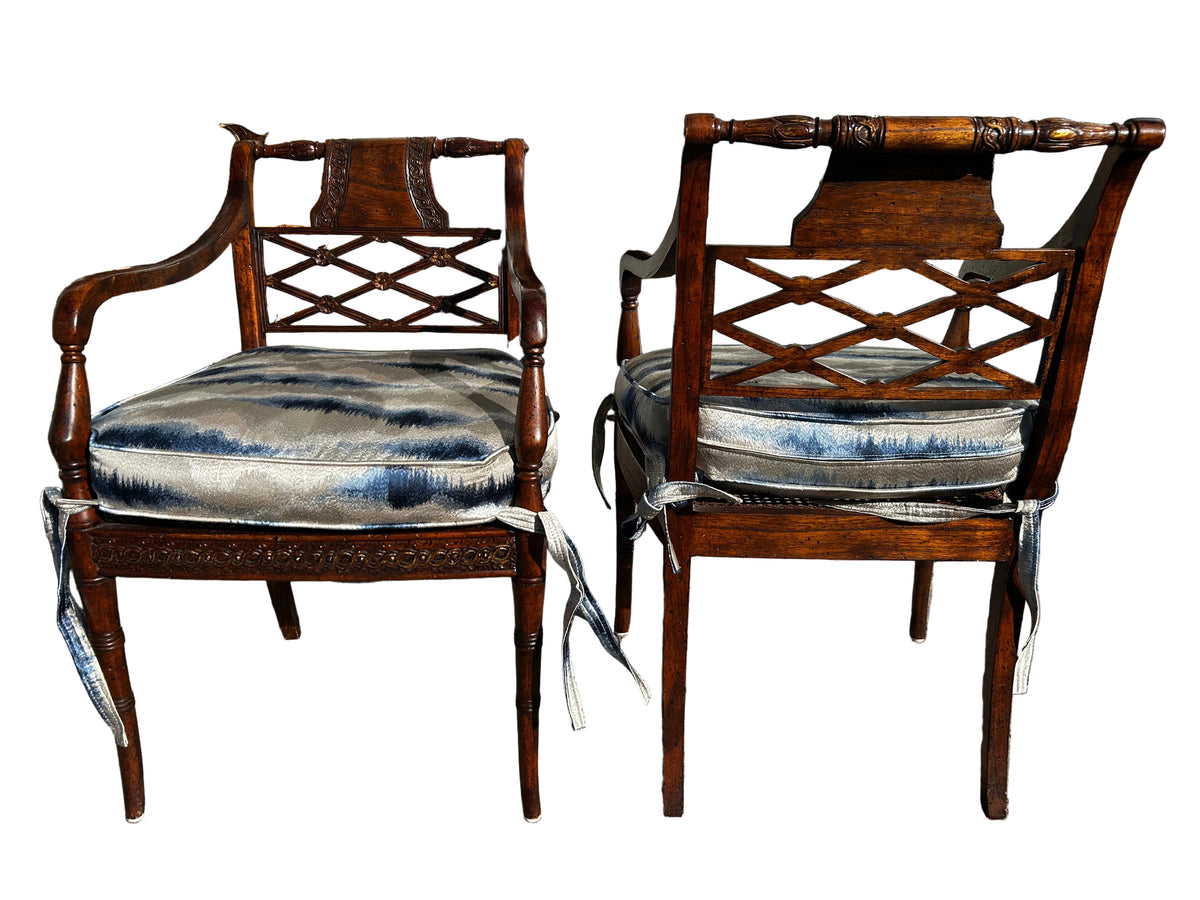 pair regency style armchairs