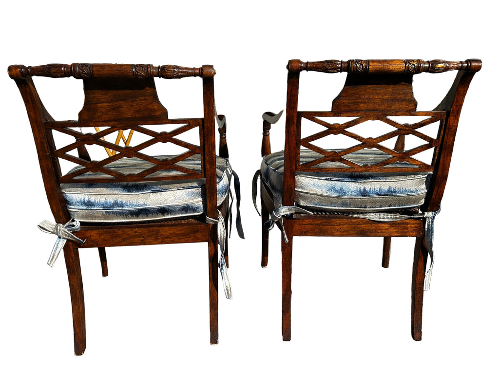 pair regency style armchairs