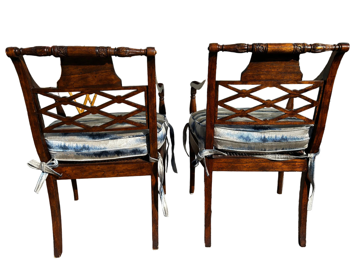 pair regency style armchairs