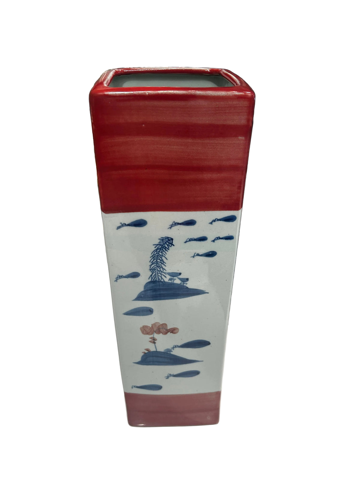 asian hand painted vase