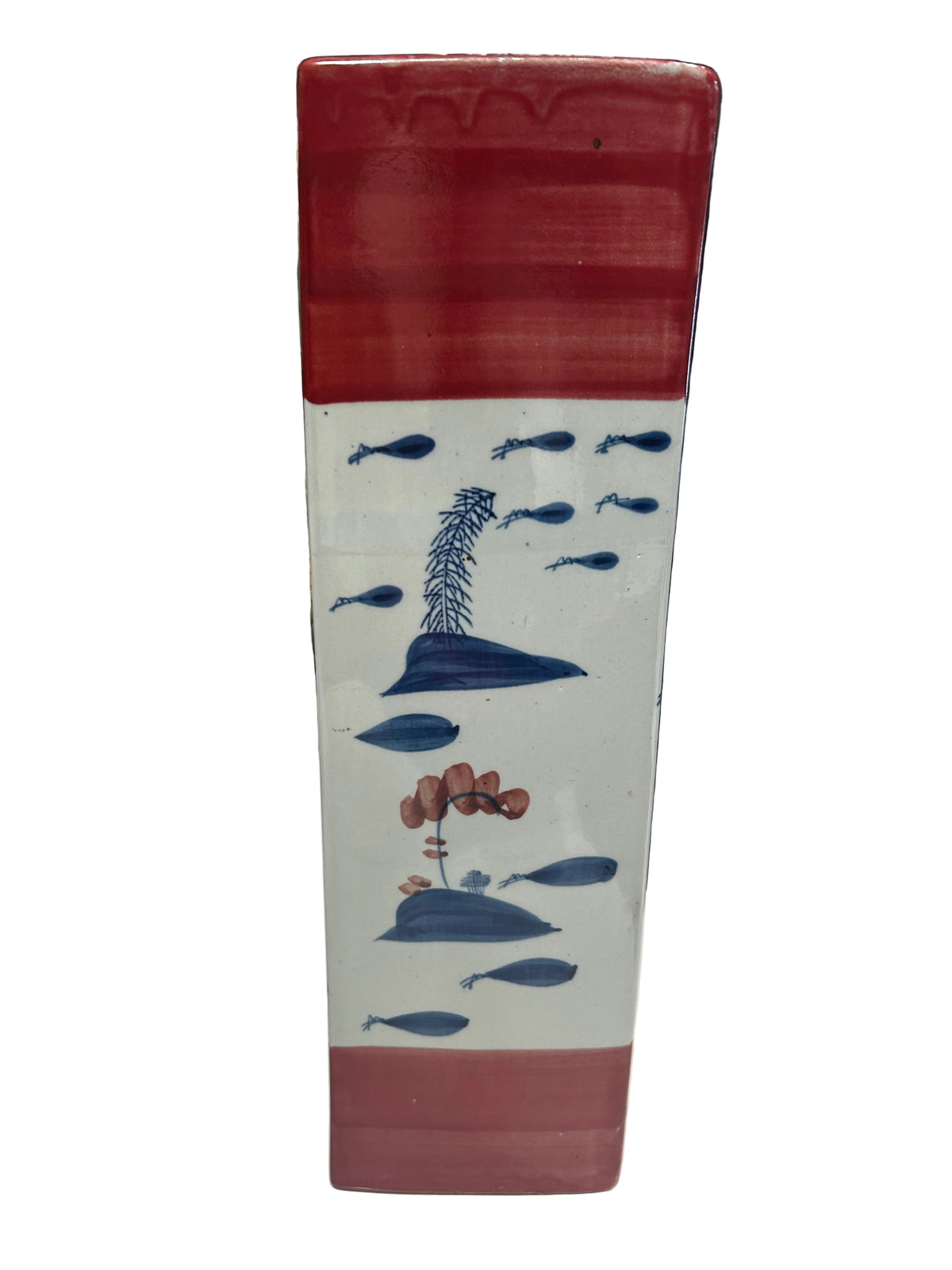 asian hand painted vase