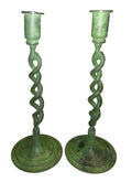 patina twist metal taper holders