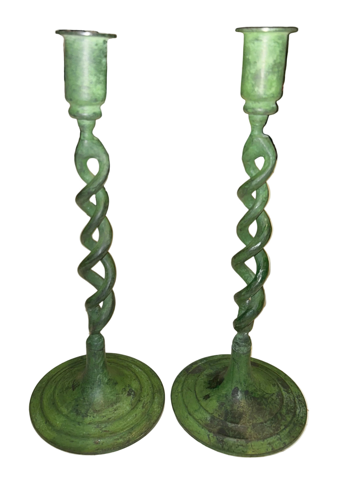 patina twist metal taper holders
