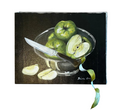 still life painting "green apple" by carol rowan