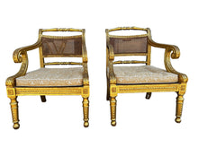 Load image into Gallery viewer, pair antique gold chairs