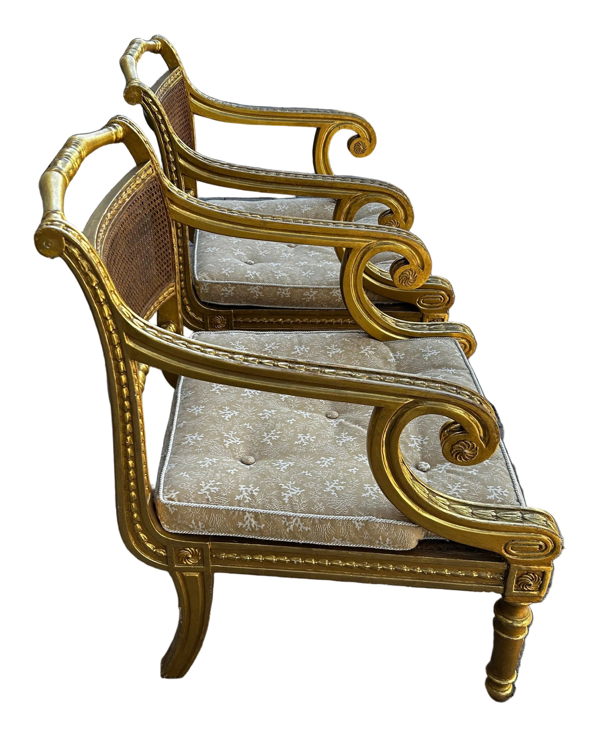 pair antique gold chairs