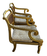 Load image into Gallery viewer, pair antique gold chairs