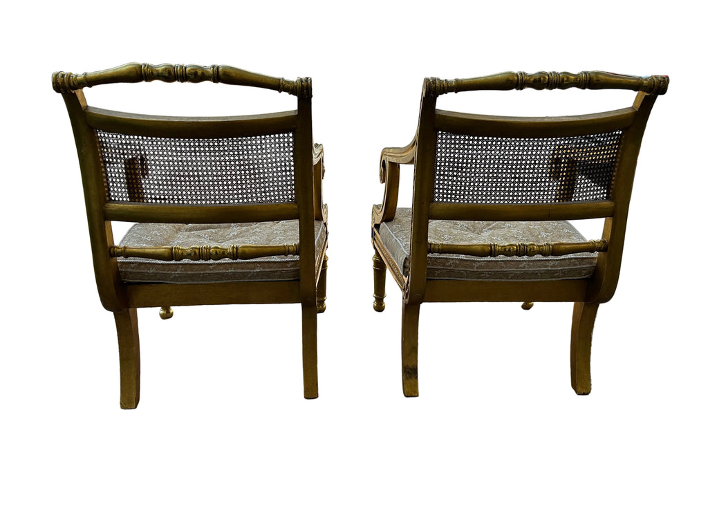 pair antique gold chairs