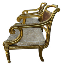 Load image into Gallery viewer, pair antique gold chairs