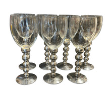 Load image into Gallery viewer, set metal stem wine glasses