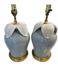pair of vintage blue lamps