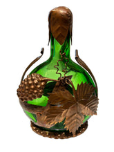 Load image into Gallery viewer, green glass and copper decanter