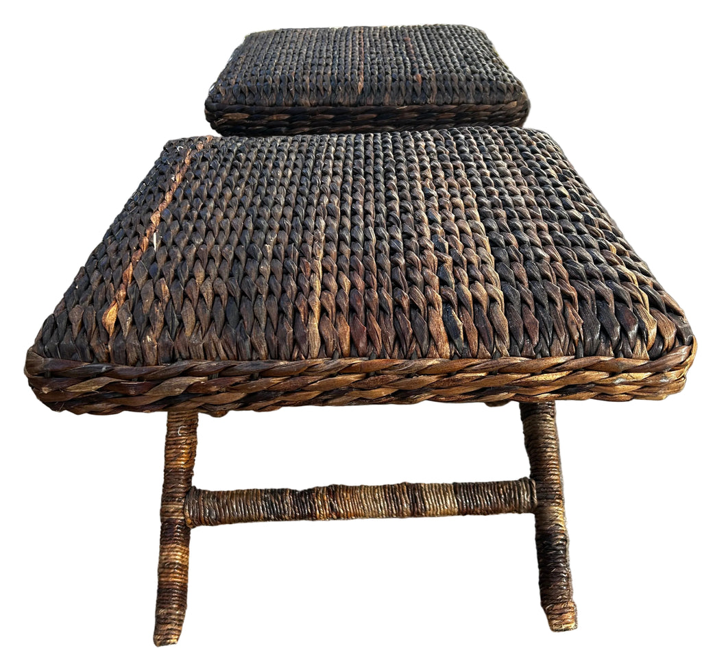 pair water hyacinth stools