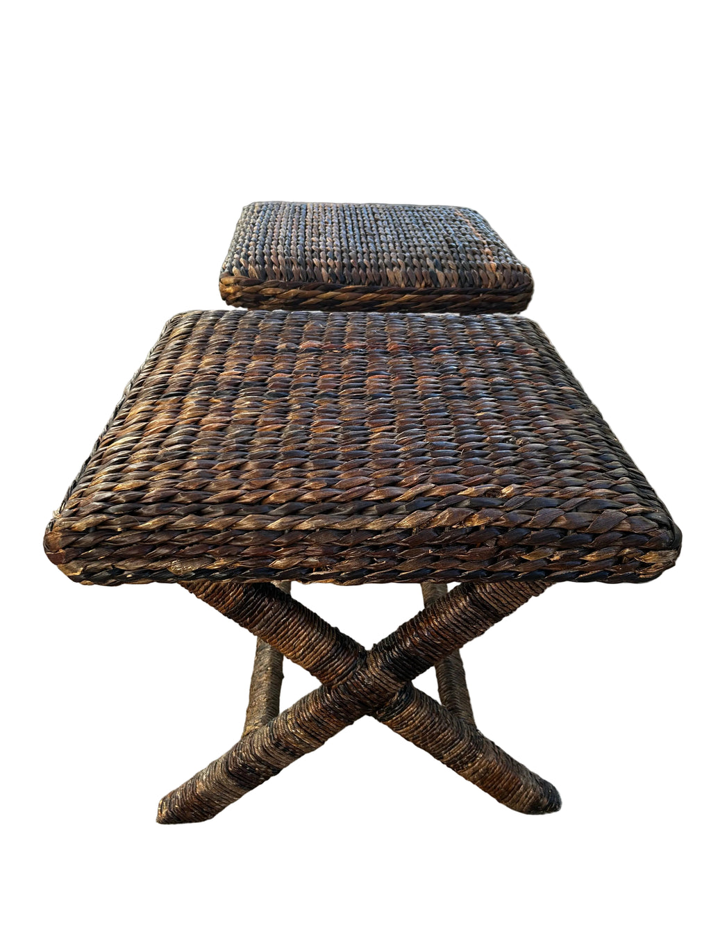 pair water hyacinth stools