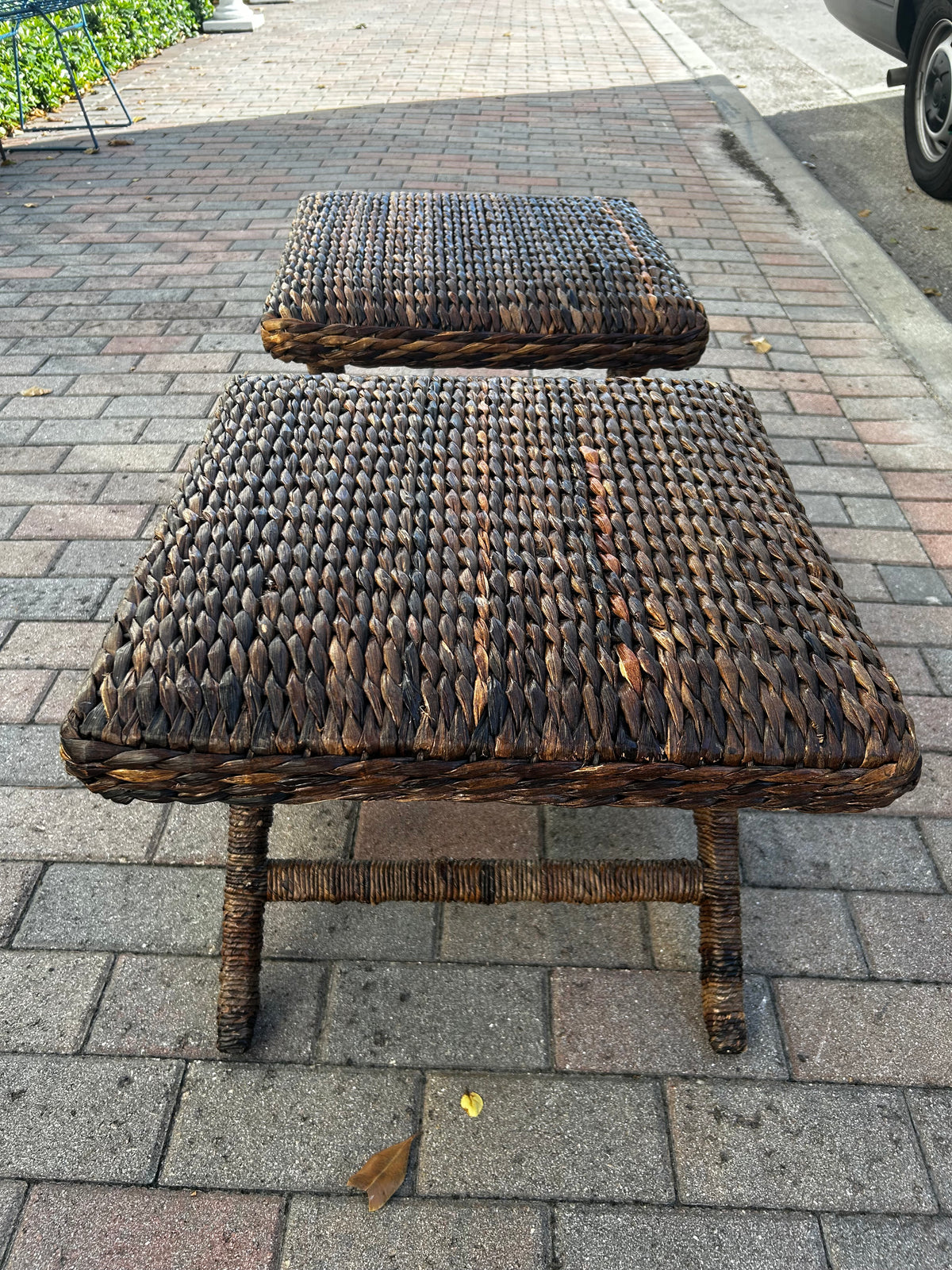 pair water hyacinth stools