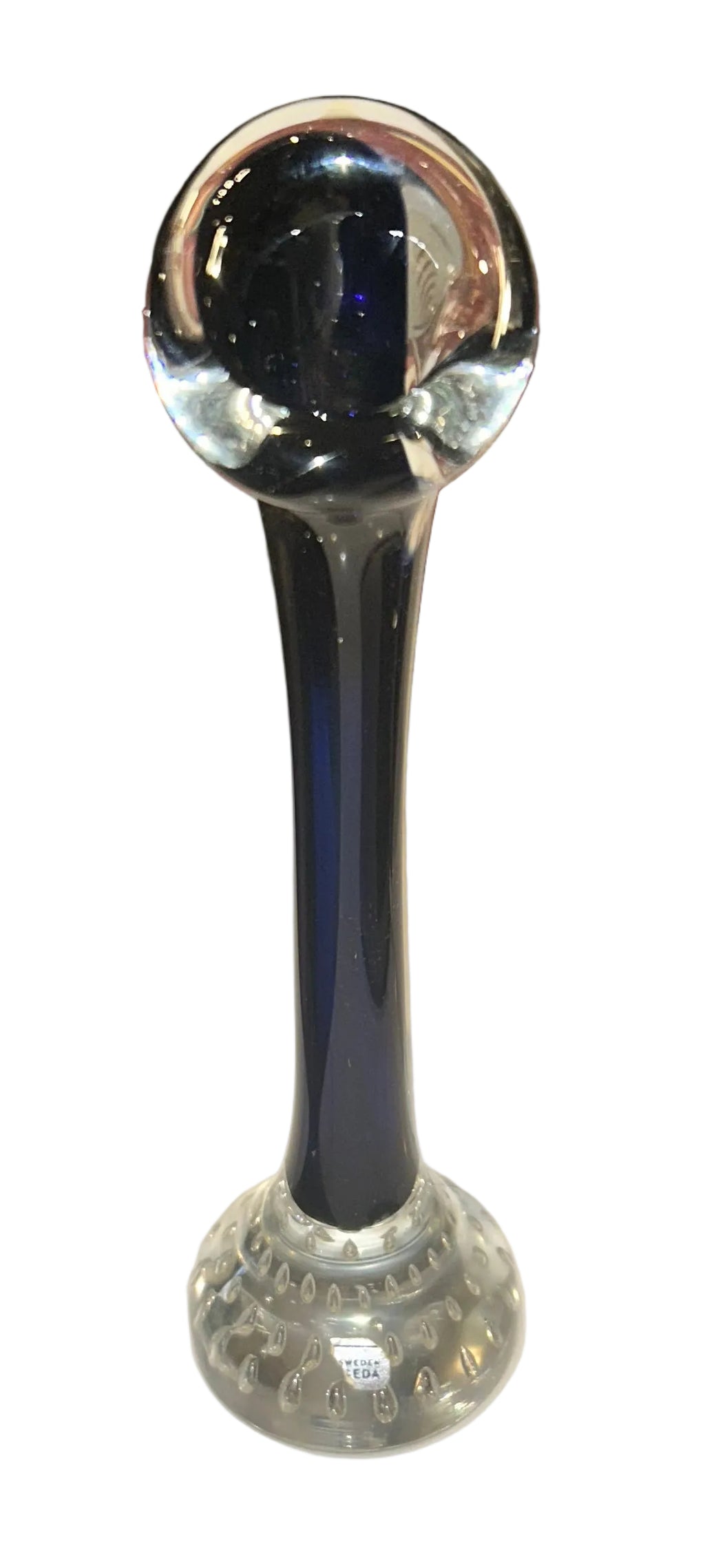 swedish blown glass bud vase