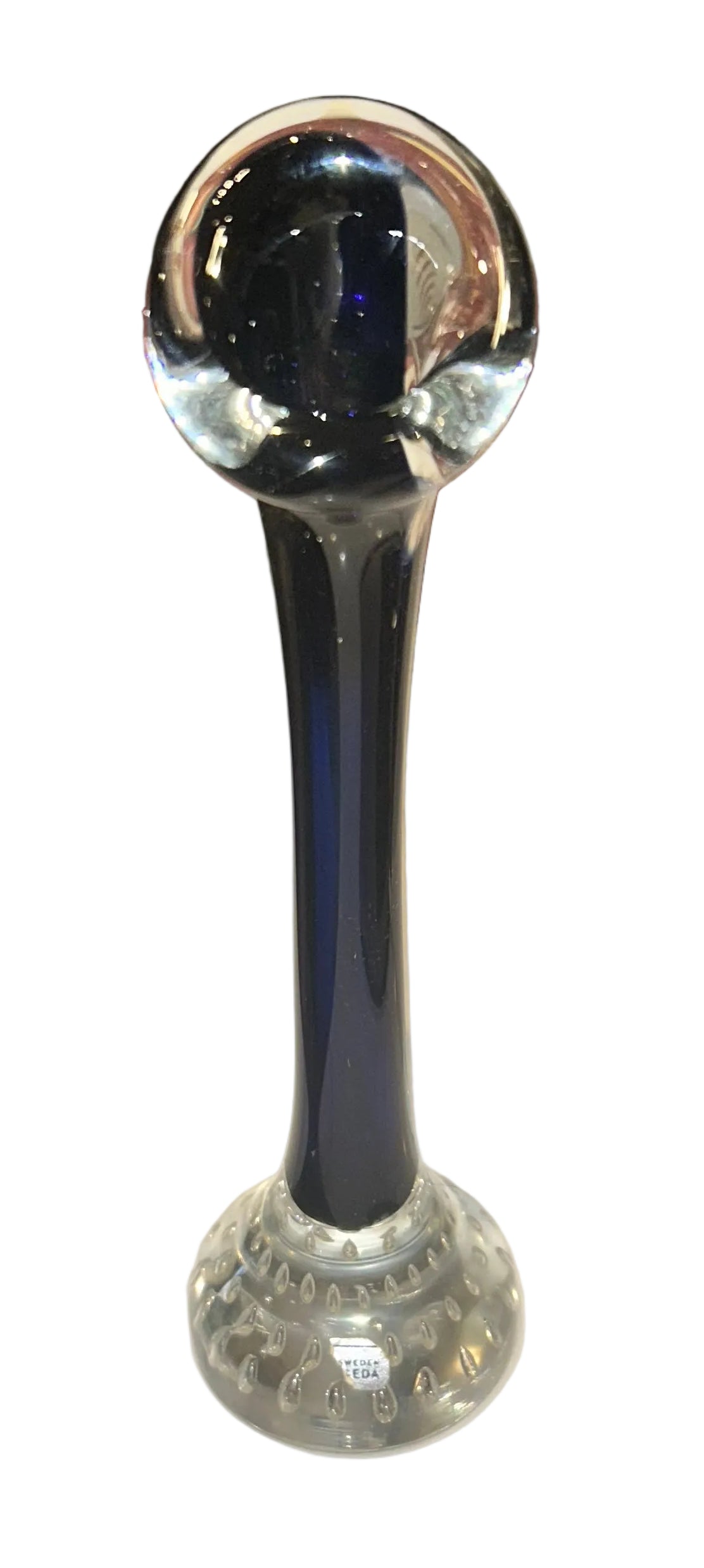 swedish blown glass bud vase