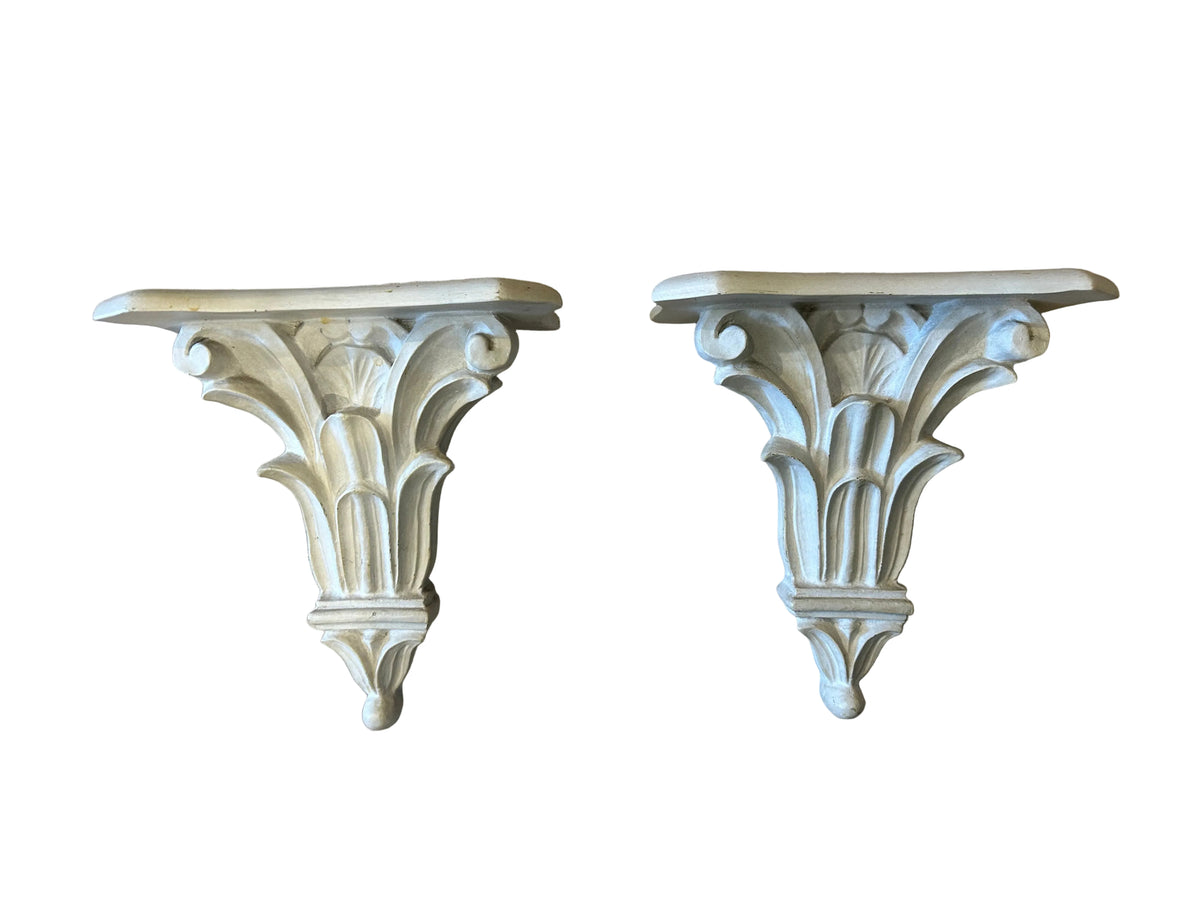 white resin wall sconces-pair