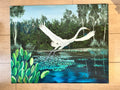 flying heron painting