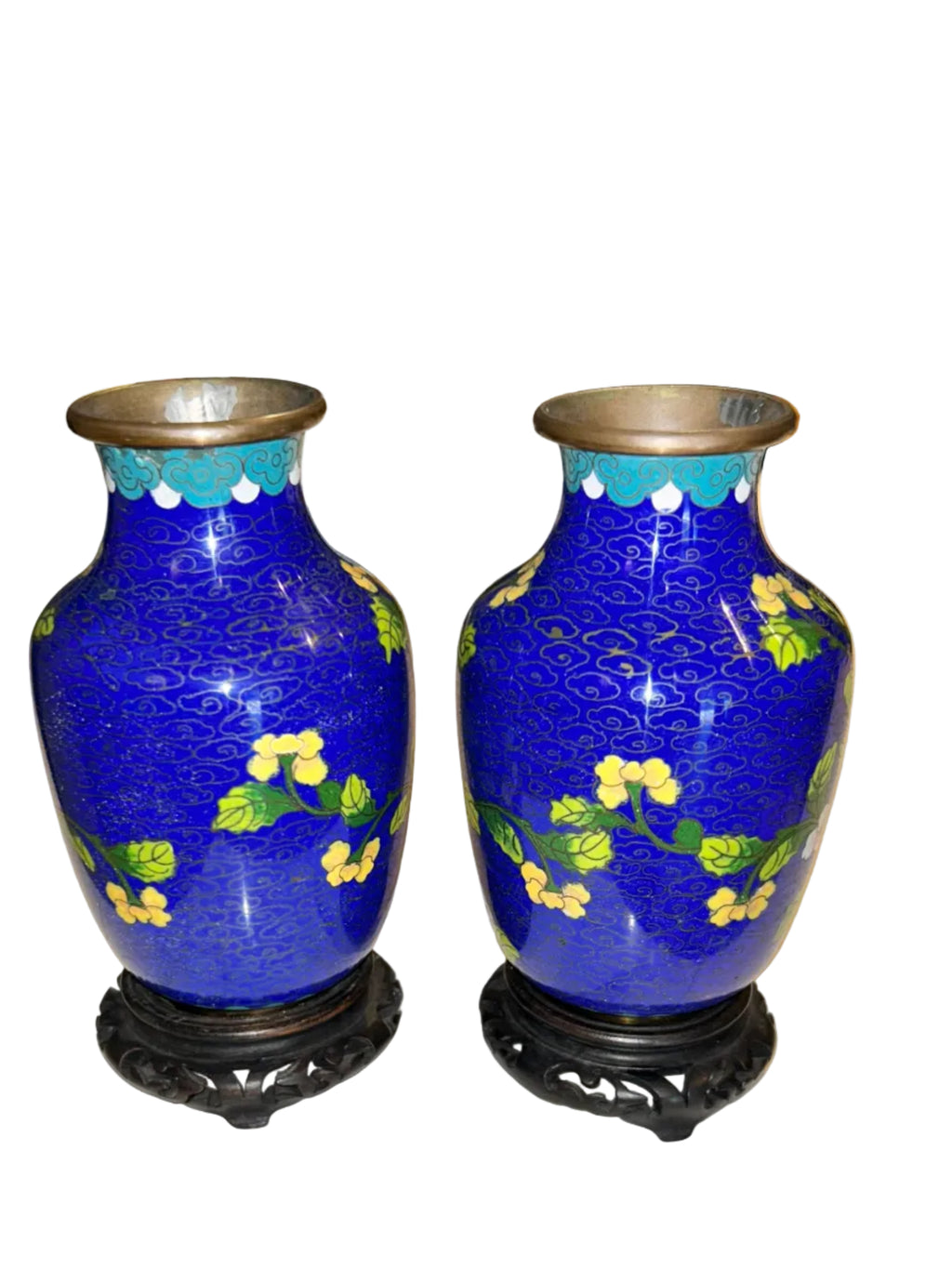 cloisonne vases-pair