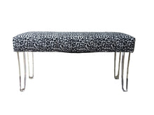 Load image into Gallery viewer, leopard print fabric accent bench