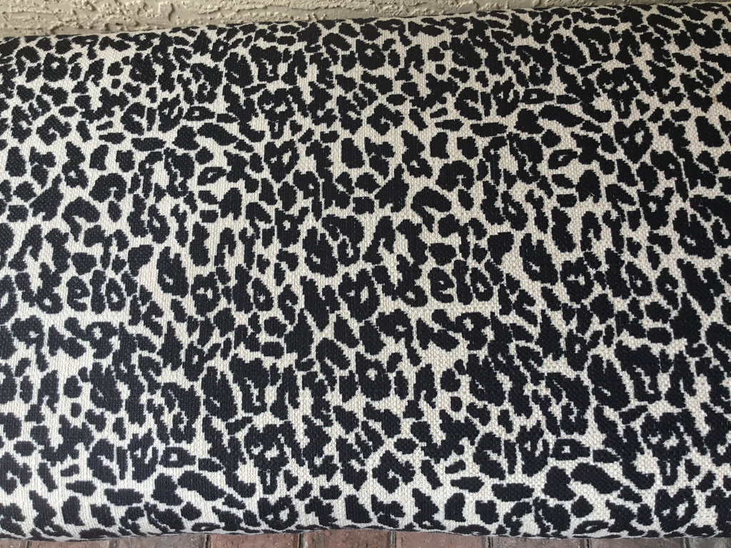 leopard print fabric accent bench