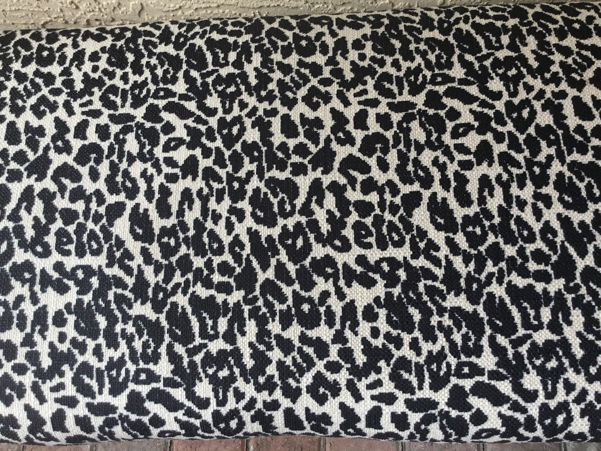 leopard print fabric accent bench