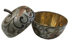 Load image into Gallery viewer, vintage brass apple-shaped trinket box