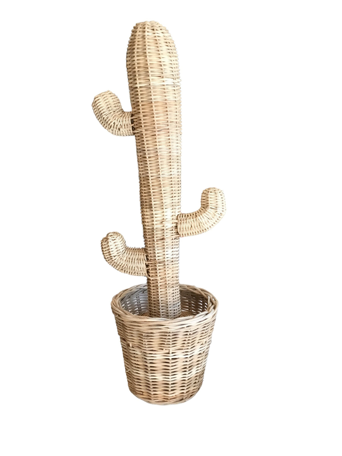 hand woven rattan cactus