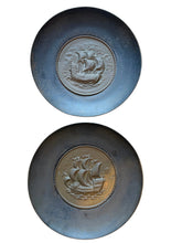 Load image into Gallery viewer, pair vintage metal ship  wall plates