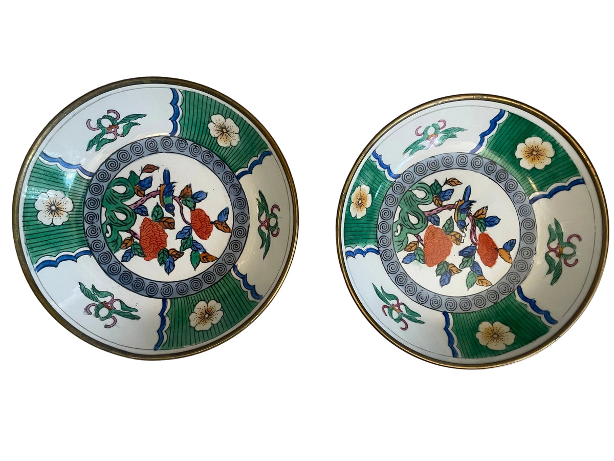 hand painted wall plates-pair