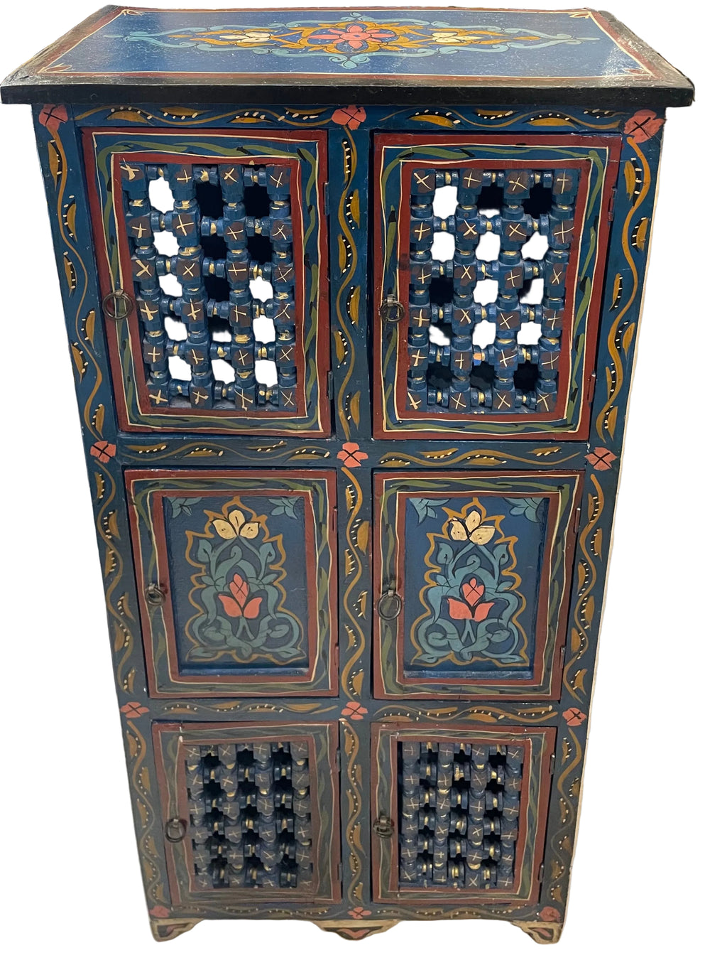 hand painted moroccan storage cabinet