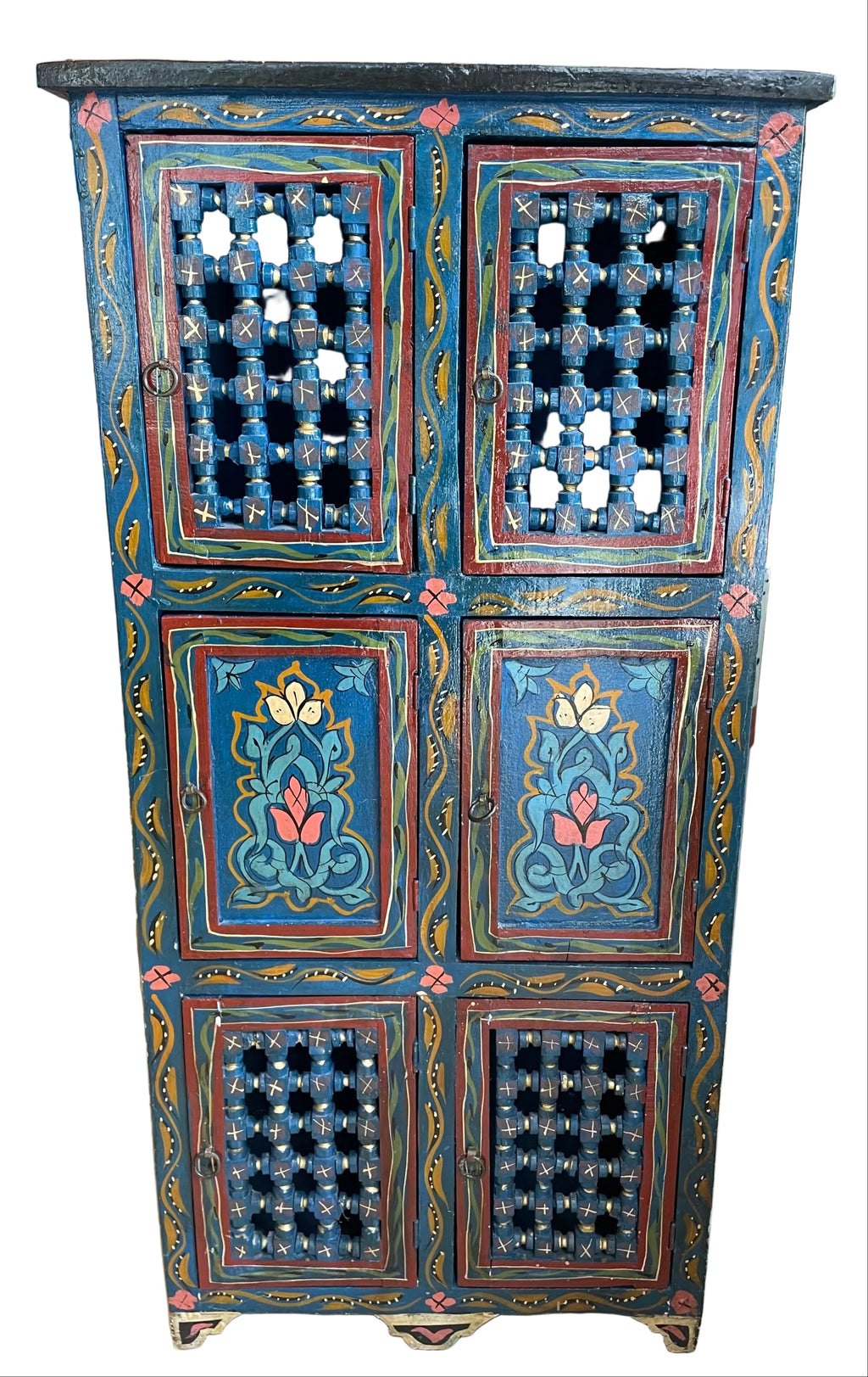 hand painted moroccan storage cabinet
