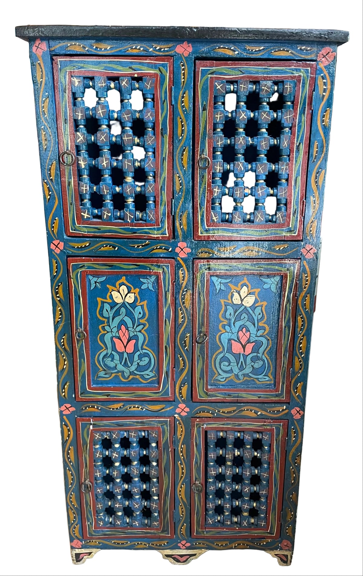 hand painted moroccan storage cabinet